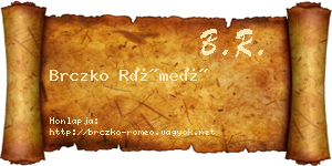Brczko Rómeó névjegykártya
